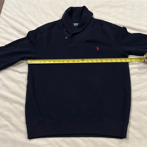 Polo Ralph Lauren Men’s Navy Blue Pullover Shawl Collar Size M - Picture 6 of 11